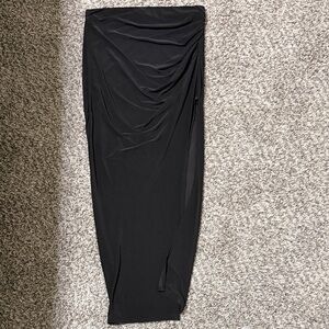 Windsor Black Go With The Vibe Slit Midi Skirt